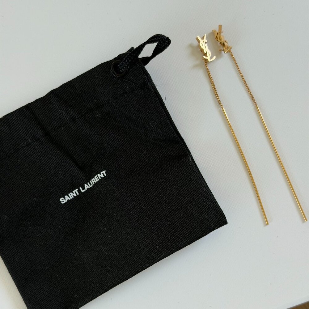 yves saint laurent earrings opyum YSL Treader in metal gold